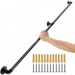 Retro stiliaus metaliniai turėklai laiptams, 212 cm ilgis, 200 kg apkrova, juodi