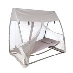 Sodo supynės Home4You Hammock SUNDAY su stogeliu, taupe spalvos poliesterio tinkleliu nuo uodų