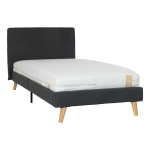 Bed JUNO 90x200cm, with mattress KUKKA DUO 11 ZONE, grey