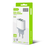 D-Fruit 12W dvigubas USB-A sieninis įkrovimo adapteris DF143