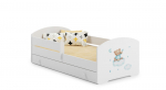 Vaiki&scaron;ka lova LUK 140x70 su stalčiumi ir čiužiniu Blue teddy bear