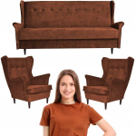 Stilingas rudas ARI Family Furniture poilsio komplektas su miego funkcija