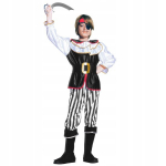 Vaikų pirato kostiumas su jabotu, dydis 140