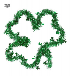ST. PATRICK'S DAY TINSEL SHAMROCK 22x22 cm