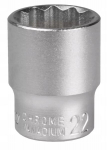 Lizdinė galvutė 12 kampų 1/2" 22mm Mjw