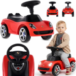 Vaiki&scaron;kas paspirtukas automobilis su &scaron;viesomis, lengvas, Porsche Carrera GT, raudonas