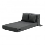 Sulankstoma sofa-lova 186x73x15 cm tamsiai pilka, atminties putos, sulankstoma