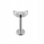 Titano labret su mėnuliu ir baltomis cirkonio akutėmis, 1.2/8 mm