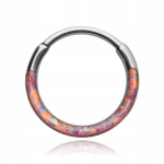 Titano Clicker Auskaras su Opalo Akmeniu - Sidabrinis 0.8/6 mm