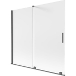 Vonios sienelė Mexen Velar, 170 x 150 cm, Brushed gun gray/matinis stiklas