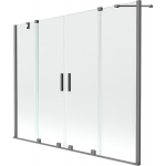Vonios sienelė Mexen Velar Duo, 180 x 150 cm, Gun metal/Transparent