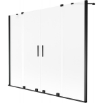 Vonios sienelė Mexen Velar Duo, 170 x 150 cm, Black/matinis stiklas