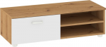 Tv staliukas Meblocross Magic, 96x29x40 cm, rudas/baltas
