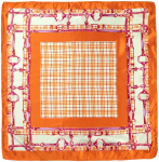 Satino skarpa "plaid Chain" Xs - oranžinė