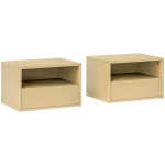 Pakabinami naktiniai staliukai su stalčiumi ir lentyna 45x35x27,5 cm 2 vnt
