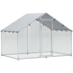 Vi&scaron;tų namelis su i&scaron;lindimu 3x1,7x1,9 m, cinkuotas, anti-UV, sidabrinis