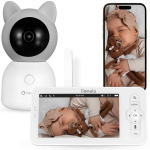 Elektroninė auklė Lionelo Babyline 9.2 AI su kamera, 5&rdquo; monitorius, Full HD, WiFi, AI funkcijos, White