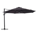 Lauko skėtis su LED ap&scaron;vietimu, ⌀ 300 x 249 cm, juodas