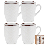 Puodeliai keraminiai balti 400 ml 4 vnt. 12x87x11 cm Orion