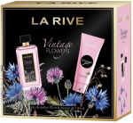 Kvepalų dovanų rinkinys LA RIVE Vintage Flowers Eau de Parfum 90 ml, du&scaron;o gelis 100 ml, gėlių aromatas