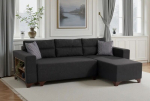 Kampinė sofa-lova Tloft Mini, antracito spalvos
