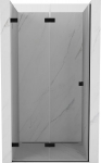 Mexen Lunar-F sulankstomos du&scaron;o durys kairiosios 90 cm, skaidrios, juodos - 836-090-000-70-00-L