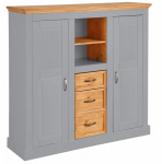 Komoda Suzie L, pilka/ąžuolo spalvos