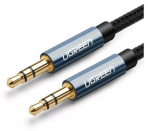Ugreen Ugreen kampinis AUX kabelis 2 x mini lizdas 3,5 mm 1 m mėlynas (AV112)