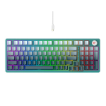Žaidimų klaviatūra - Havit - KB899L - Balta/Žalia - RGB ap&scaron;vietimas - 1,8 m laidas