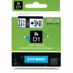 dymo originalios juostos kasetė, dymo, 43613, s0720780, juodas spausdinimo/baltas pagrindas, 7 m, 6 mm, d1
