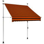 Rankiniu būdu i&scaron;traukiama markizė vidaXL, oranžinė ir ruda, 150cm
