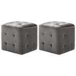Pufai, 2 vnt., pilkos spalvos, 30x30x30 cm, aksomas (249017)