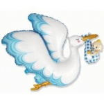 Folijinis balionas FX Stork Baby Boy, mėlynas