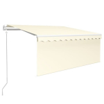 Markizė su uždanga/LED/vėjo jutikliu, 3x2,5 m, ruda, Kreminė