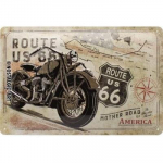 Nostalgic Art Route 66 Bike Map Metalinis pakabinamas ženklas 20x30 cm, M