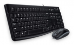 Klaviatūros ir pelės rinkinys Logitech MK120, laidinis, juodas