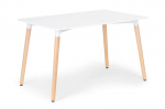 Valgomojo stalas ModernHome, 120x60x75 cm, baltas/rudas