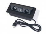 Stalinis darbo stalo maitinimo lizdas Multibox 2, juodas