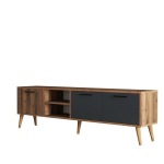 TV staliukas Asir, 180x53x35cm, rudas/pilkas
