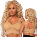 Sportinė moteri&scaron;ka liemenėlė topas, smėlio spalvos, dydžiai M&ndash;8XL