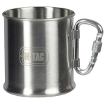 Plieninis turistinis puodelis su karabinu M-Tac, 250ml
