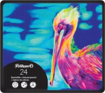 Pelikan Premium spalvoti pie&scaron;tukai 24 vnt. metalinėje dėžutėje