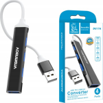 Denmen Du17 Usb 3.0 Hub, 4 Portai, Aliuminio, Juodas