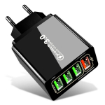 QC3.0 greitas įkrovimas 4USB kelių prievadų kelioninis įkroviklis Itin greitas įkrovimas, tinka visiems i&scaron;maniesiems telefonams