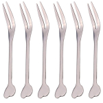 Dishes, plates dinner set,Mini Cocktail Forks Appetizer ForksStainless Steel Fruit Forks Dessert Forks Tasting Forks,Style:love handle;