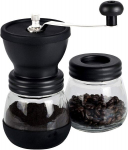 coffee mill / grinder,Manual Coffee Grinder, Ceramic Burrs & SS Handle - 12oz Capacity, Portable Design - Black,