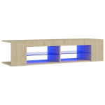 TV spintelė，TV staliukas，Televizoriaus spintelė su LED ap&scaron;vietimu, ąžuolo, 135x39x30cm CFE70880