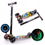 Triratis paspirtukas scooter su Led ratais Graffiti Mix