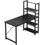 Kompiuterio stalas Loftas Stalas juodas pramoninis su lentynomis 120 cm