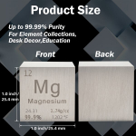 Magnio elemento kubas, 99.9% grynumo, poliruotas, Mag